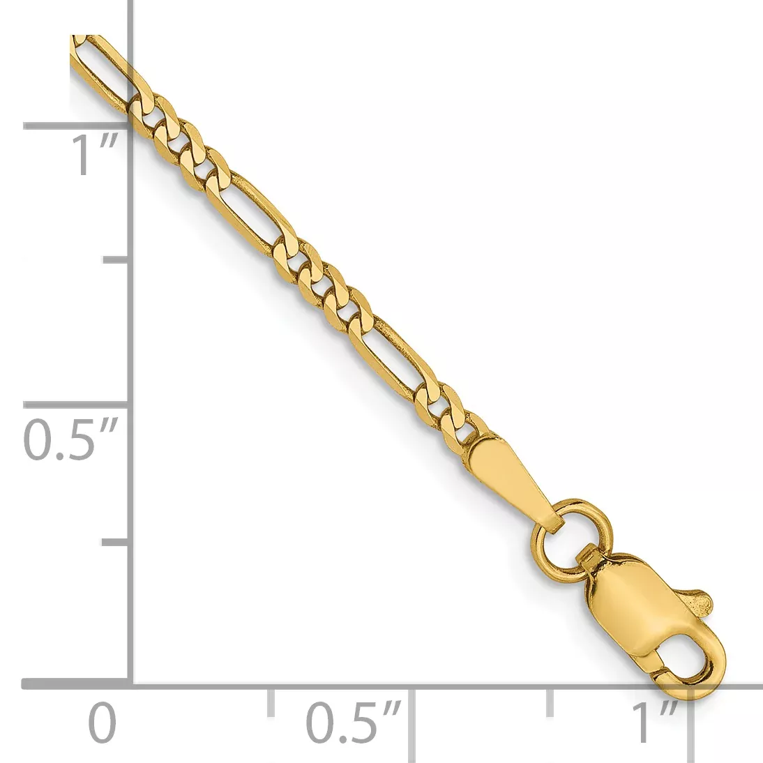 14 Karat 1.8mm Flat Figaro Chain Anklet