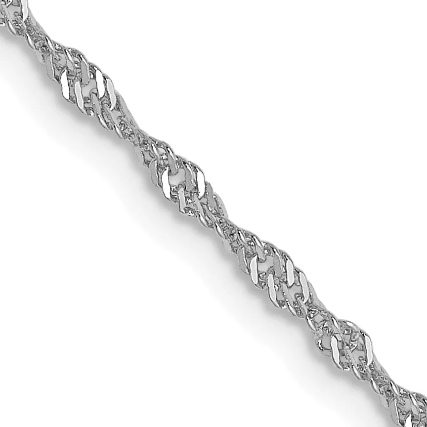 14 Karat White Gold 1.3mm Singapore Chain