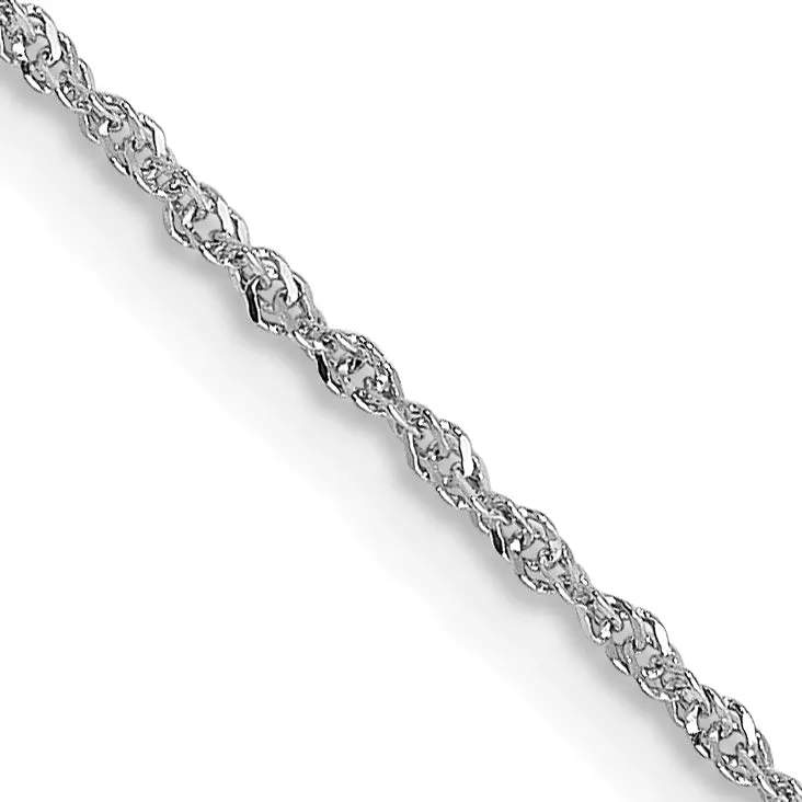 14 Karat White Gold .8mm Sparkle Singapore Chain