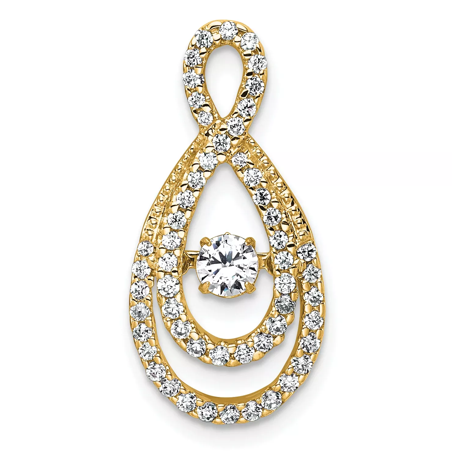 14k 1/2 carat Lab Grown Diamond VS+ F+ Complete Teardrop Pendant