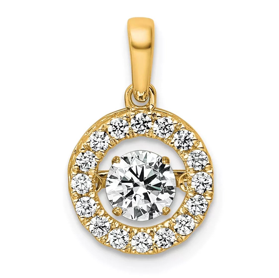14k 3/4 carat Lab Grown Diamond VS+ F+ Complete Vibrant Circle Pendant