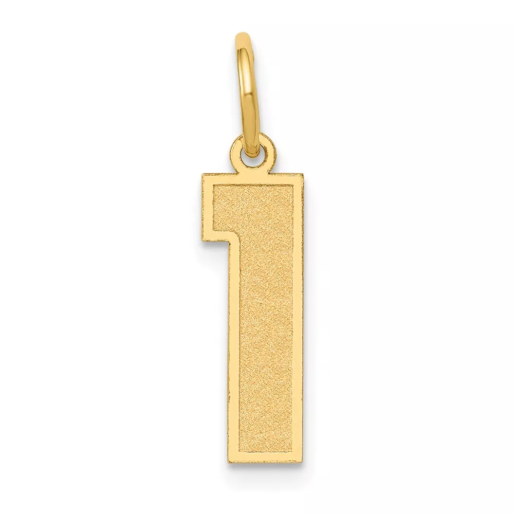 14k Medium Satin Number 1 Charm
