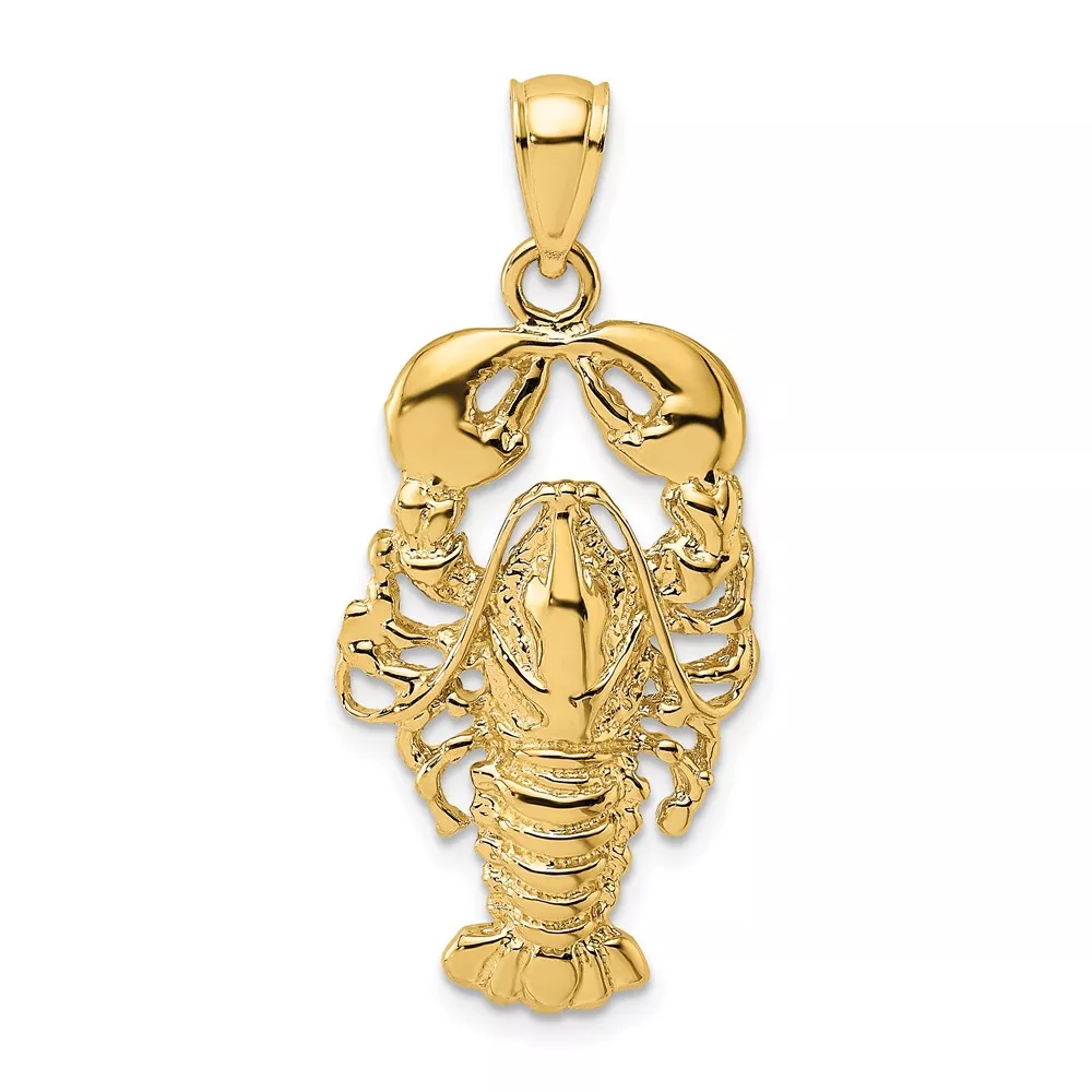 14K Textured Maine Lobster Charm