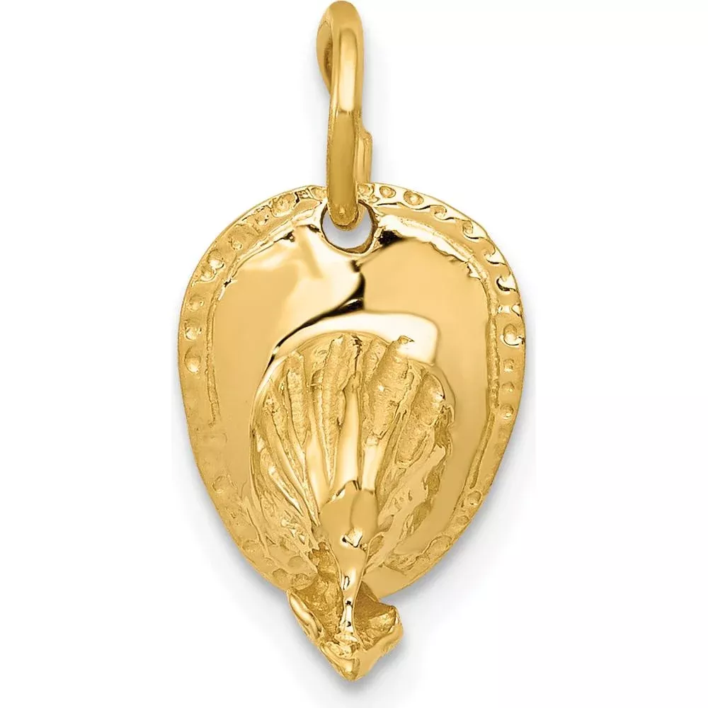 14K Yellow Gold 3D Fireman Helmet Charm - Polished Finish by Oro Pregiato