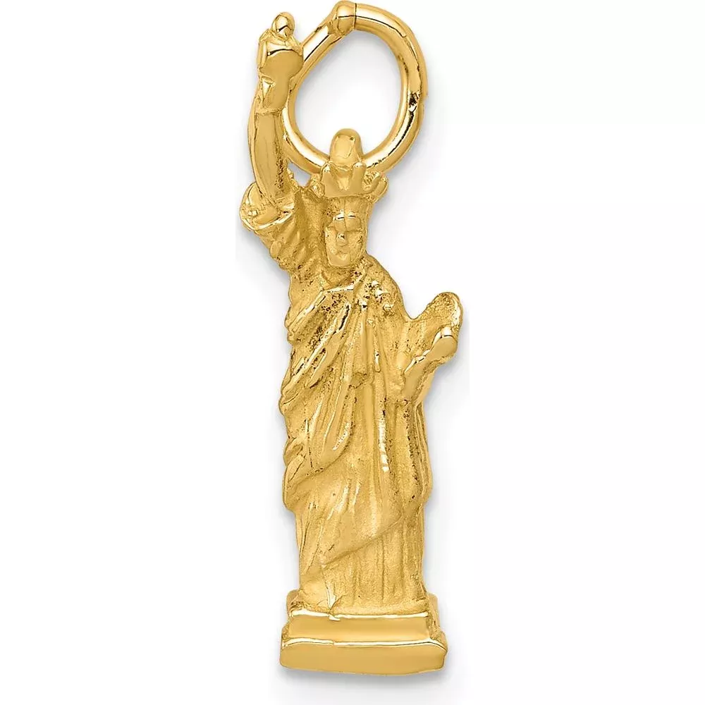 14K Yellow Gold 3D Statue of Liberty Charm - 21mm Height by Oro Pregiato