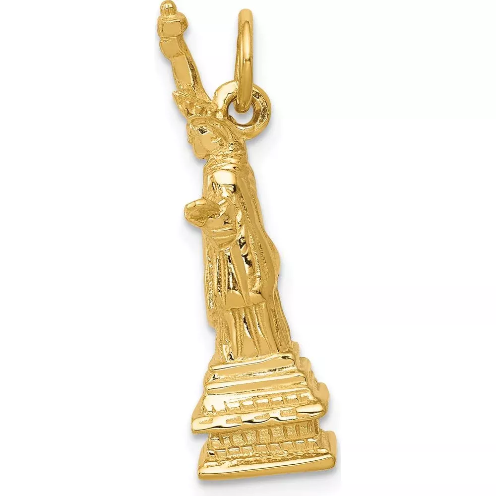 14K Yellow Gold 3D Statue of Liberty Charm - 26mm Length by Oro Pregiato
