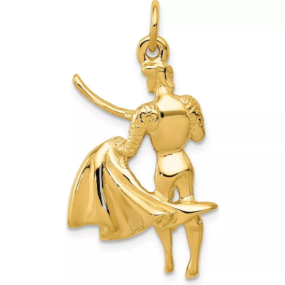 14K Yellow Gold Matador Charm - Polished Finish 30mm by Oro Pregiato