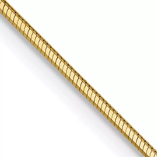 16 Inch 14K .8mm D /C Octagonal Snake Chain Necklace