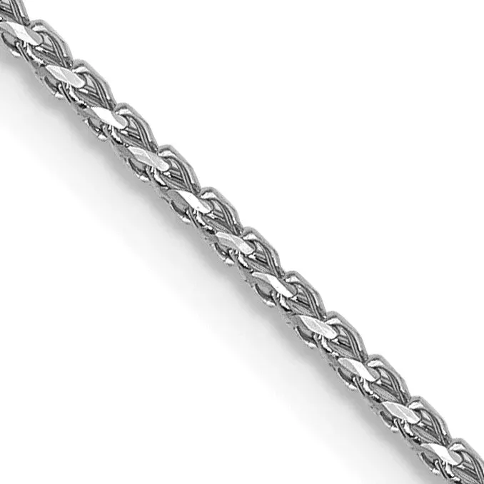 16 Inch 14K White Gold 1mm D /C Open Franco Chain Necklace