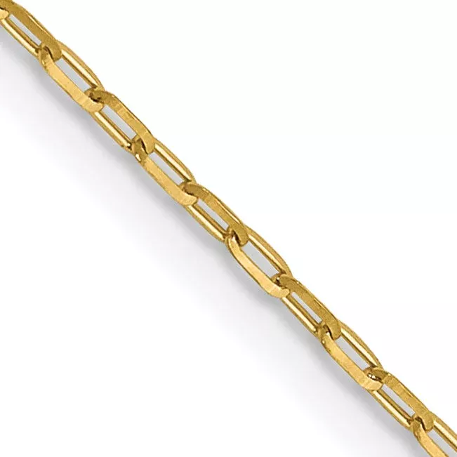 18 Inch 14K 1mm D /C Open Long Link Cable Chain Necklace