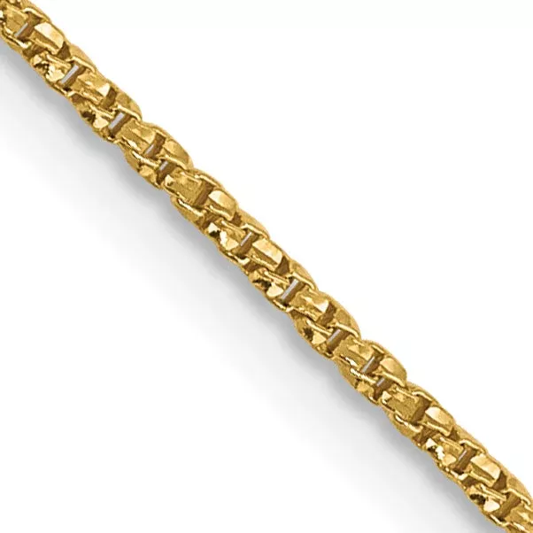 18 Inch 14K .9mm D /C Twisted Box Chain Necklace
