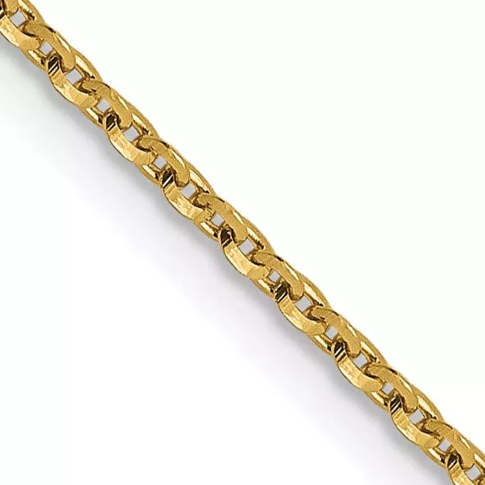 20 Inch 14K 1.15mm D /C Oval Link Chain Necklace