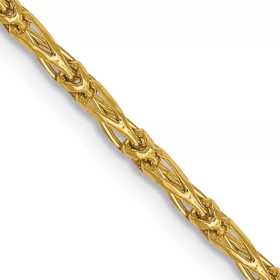 24 Inch 14K 1.6mm D /C Long Link Franco Chain Necklace