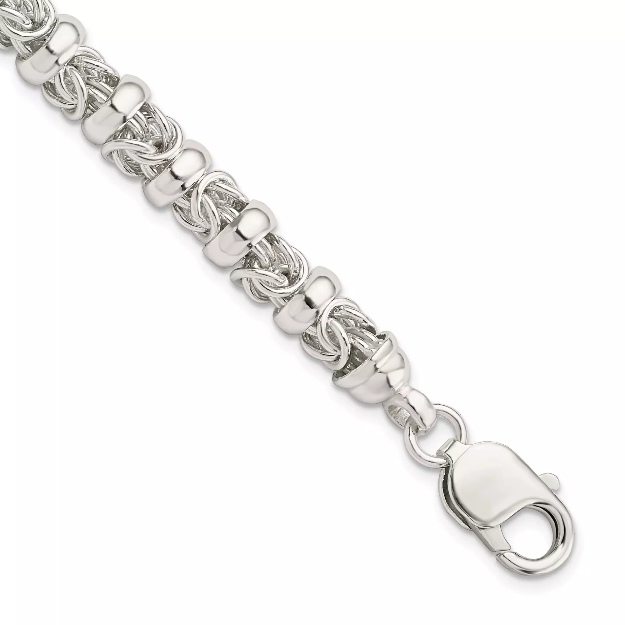Sterling Silver Byzantine Chain Bracelet, 7.3 mm