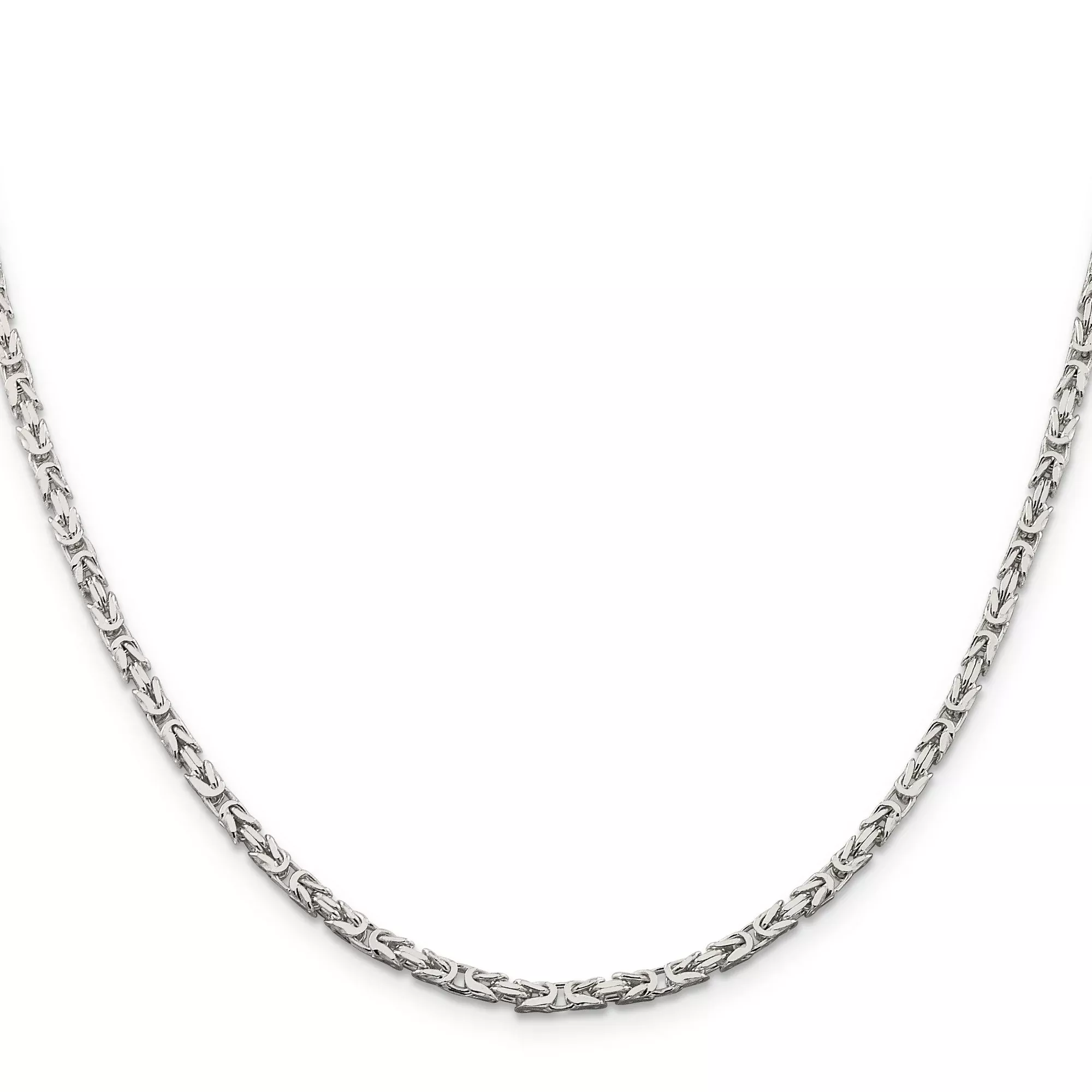 Sterling Silver Byzantine Chain Necklace, 2.5 mm