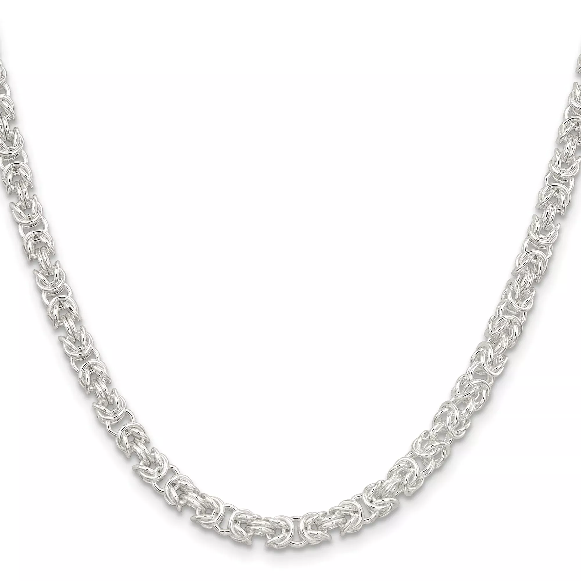 Sterling Silver Byzantine Chain Necklace, 4.75 mm