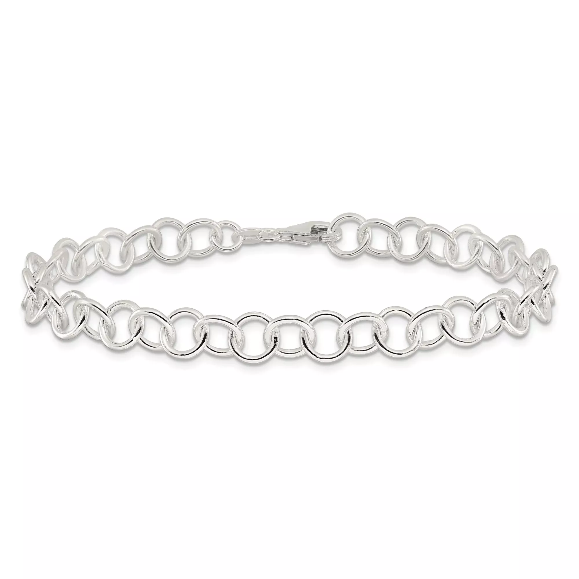 Sterling Silver Cable Chain Anklet, 8 mm