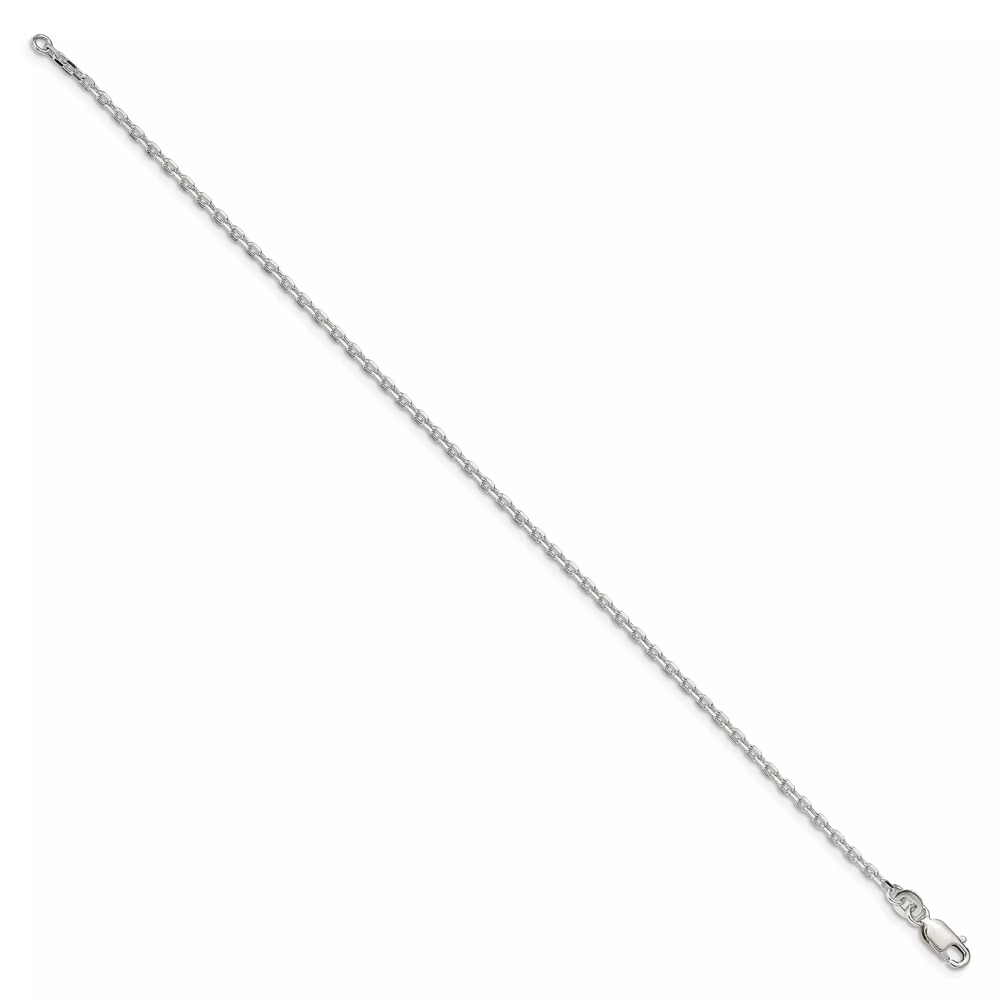 Sterling Silver Cable Chain Bracelet, 2 mm