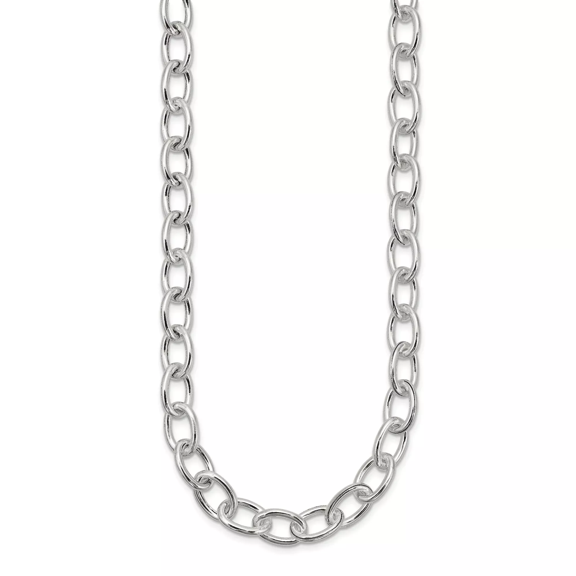 Sterling Silver Cable Chain Necklace, 8 mm