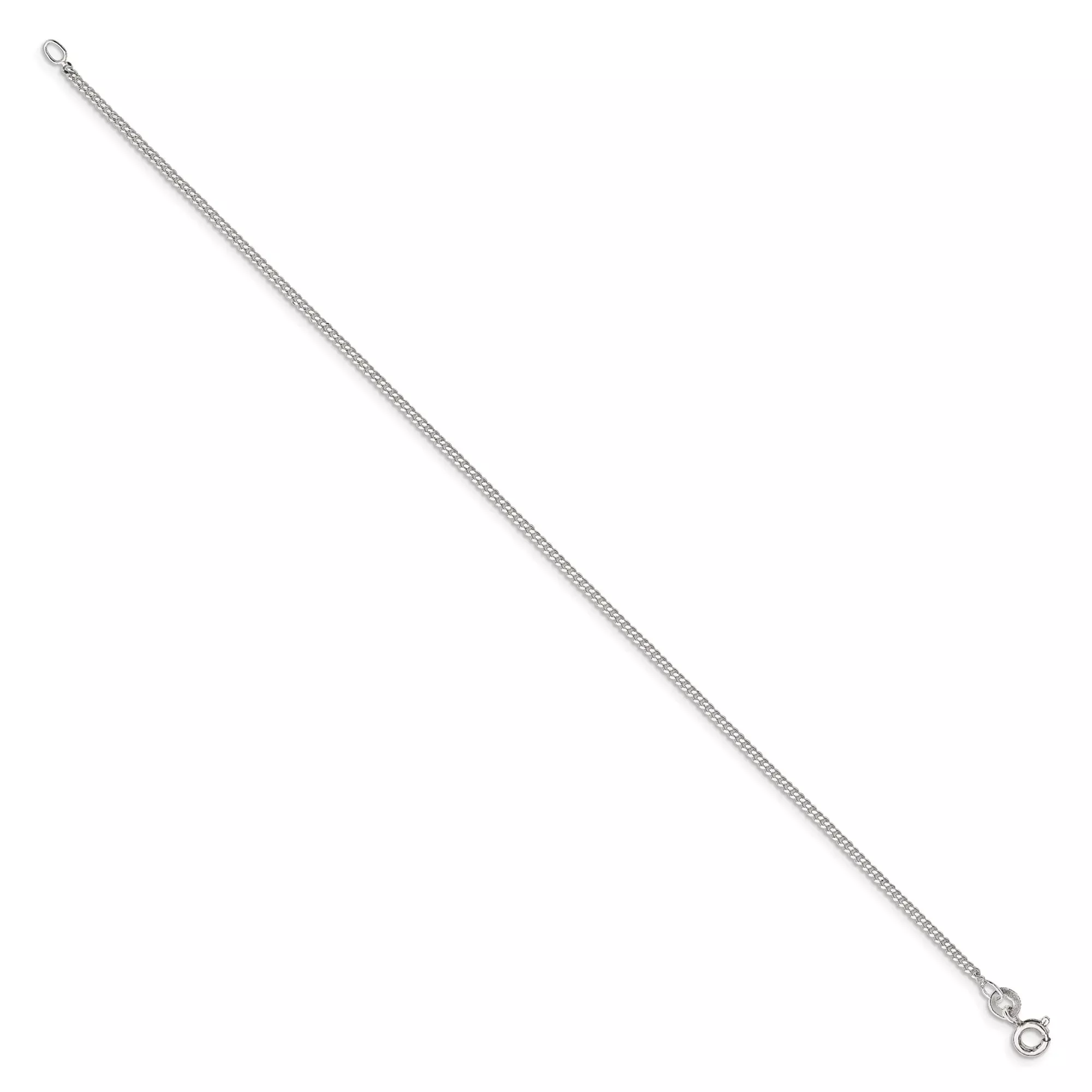 Sterling Silver Curb Chain Anklet, 1.5 mm