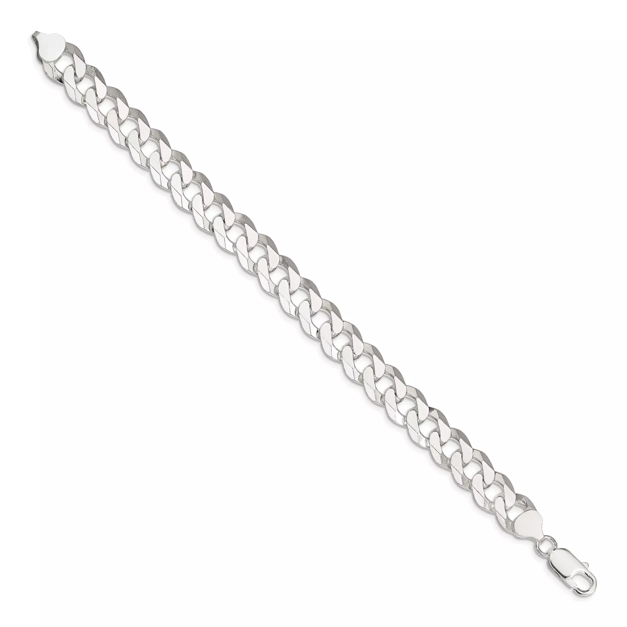 Sterling Silver Curb Chain Anklet, 10.6 mm