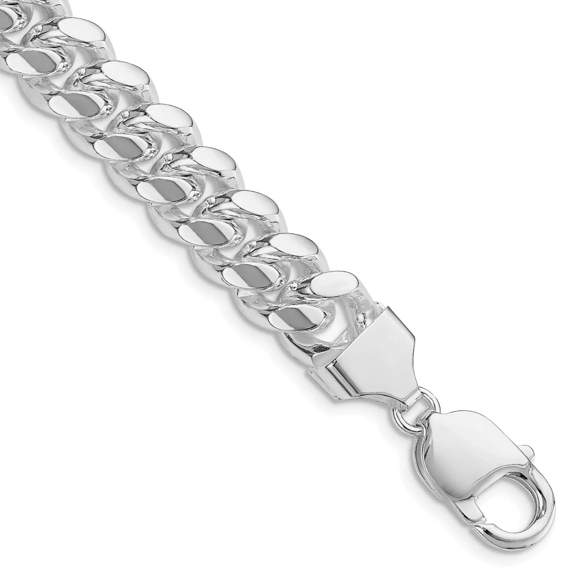 Sterling Silver Curb Chain Anklet, 10.7 mm