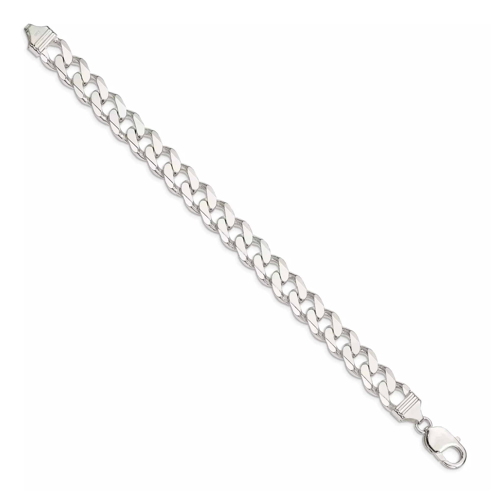 Sterling Silver Curb Chain Anklet, 11 mm