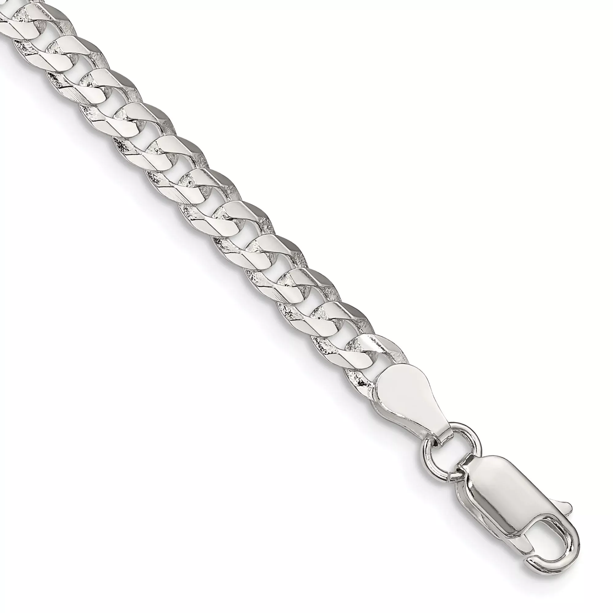 Sterling Silver Curb Chain Anklet, 4.5 mm