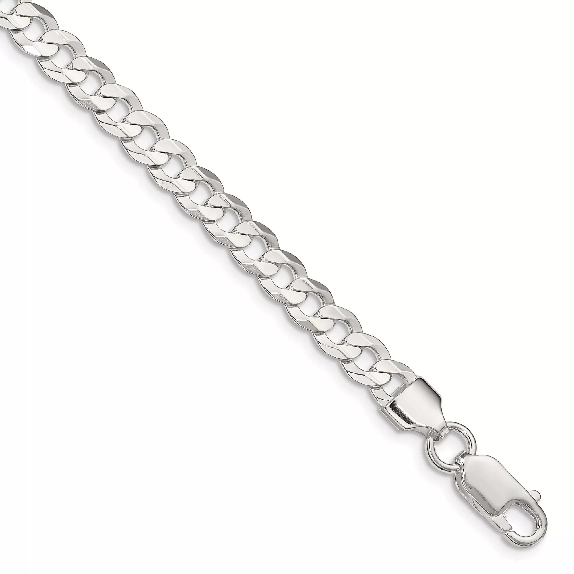 Sterling Silver Curb Chain Anklet, 5.65 mm