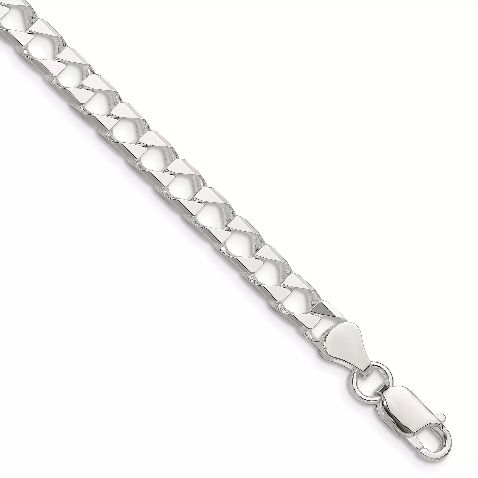 Sterling Silver Curb Chain Anklet, 5.75 mm