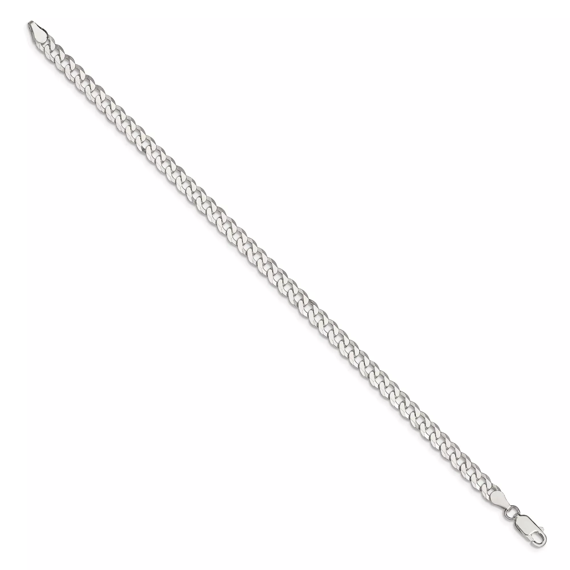 Sterling Silver Curb Chain Anklet, 5 mm