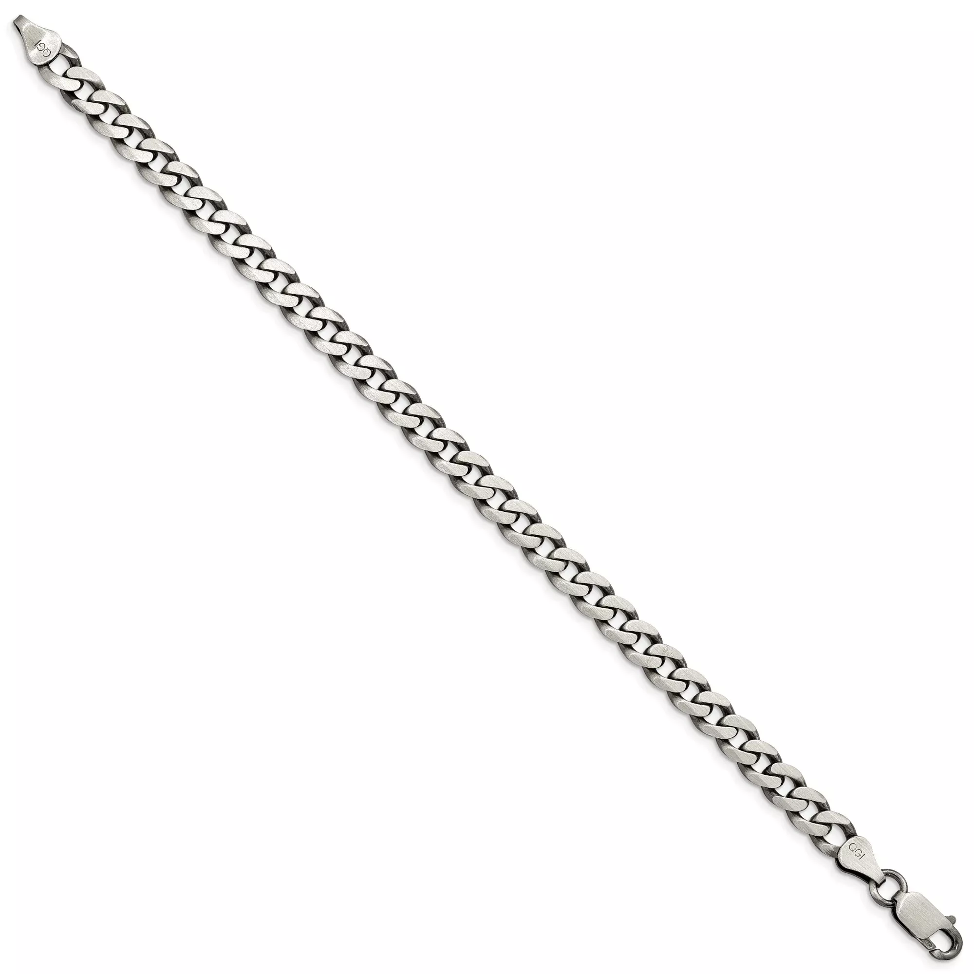 Sterling Silver Curb Chain Anklet, 6.5 mm