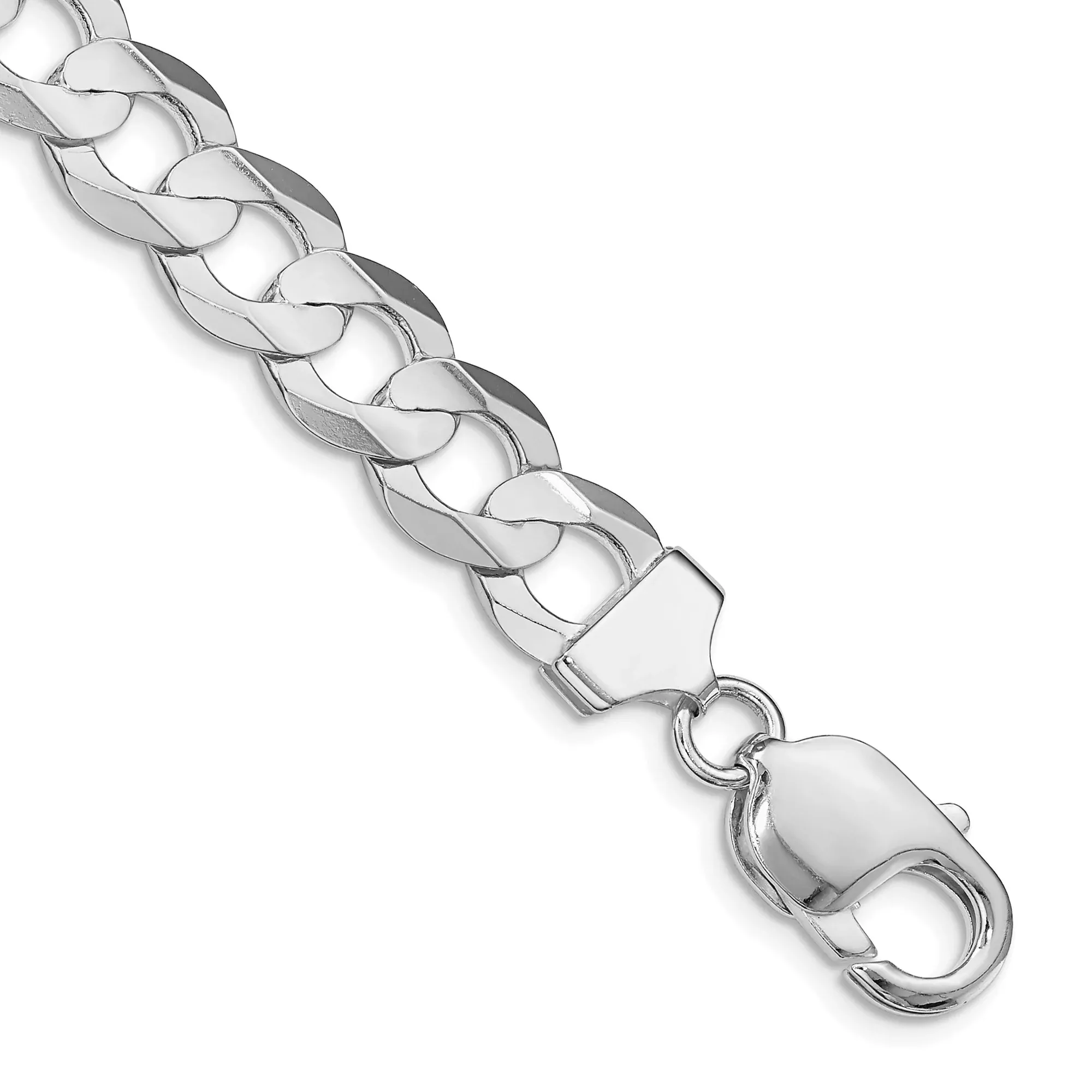 Sterling Silver Curb Chain Anklet, 9.75 mm