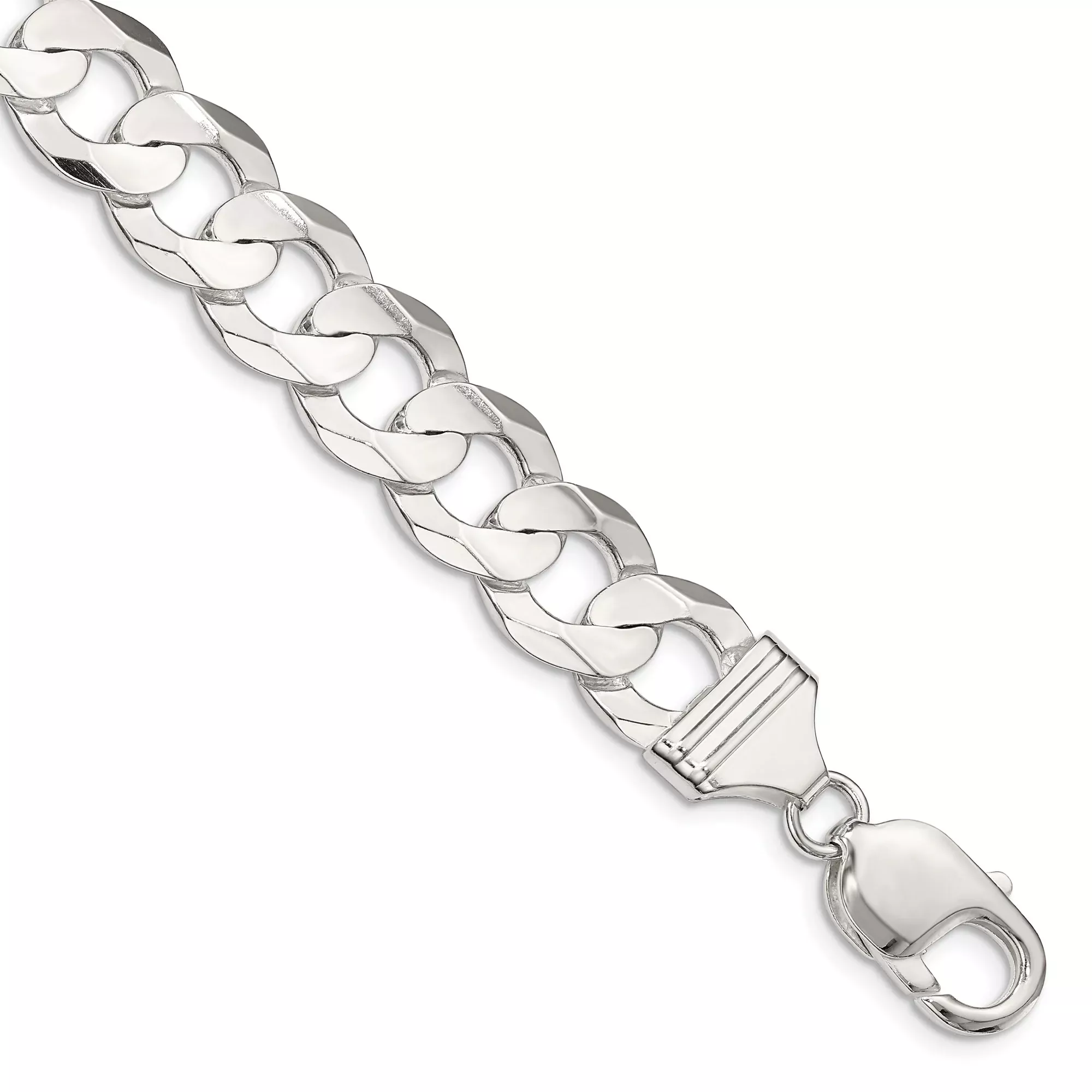 Sterling Silver Curb Chain Bracelet, 11.9 mm