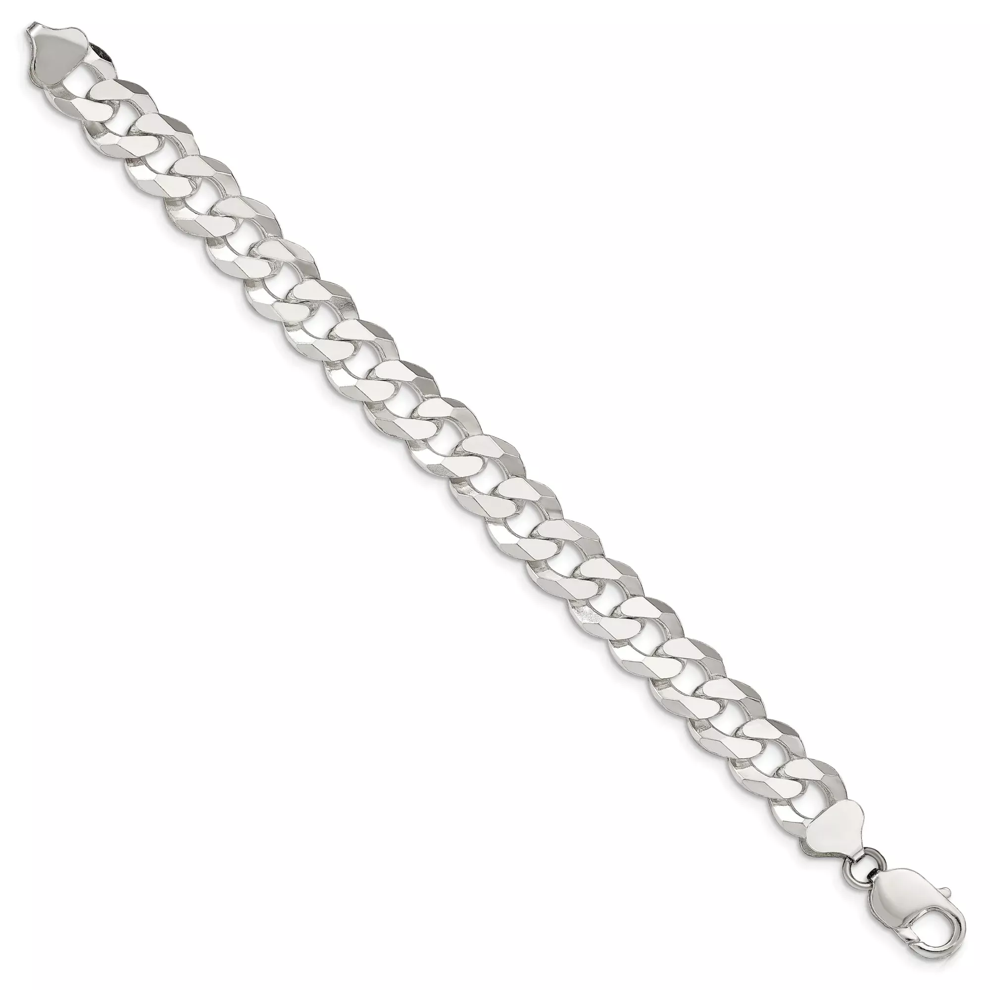 Sterling Silver Curb Chain Bracelet, 12.3 mm