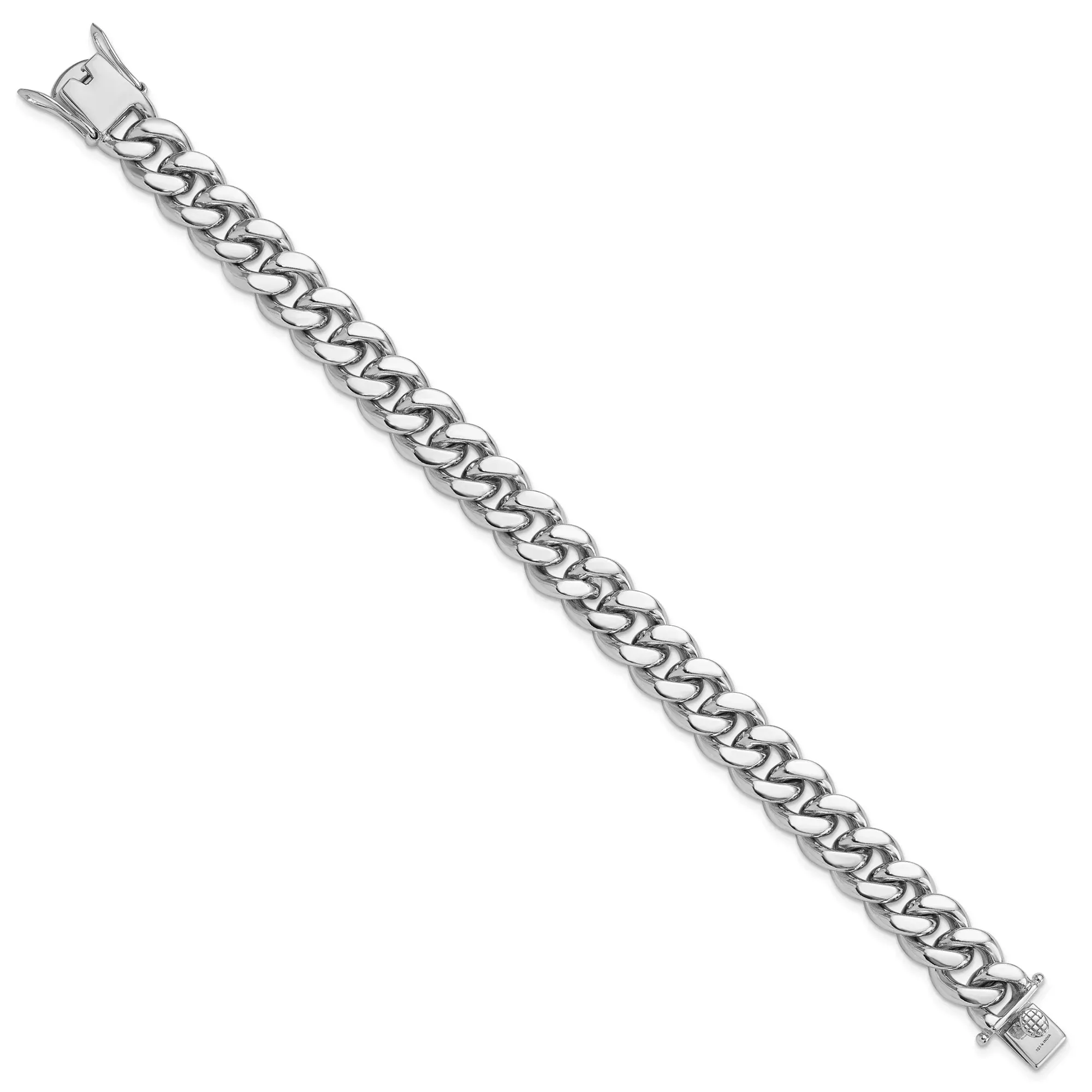 Sterling Silver Curb Chain Bracelet, 12.4 mm