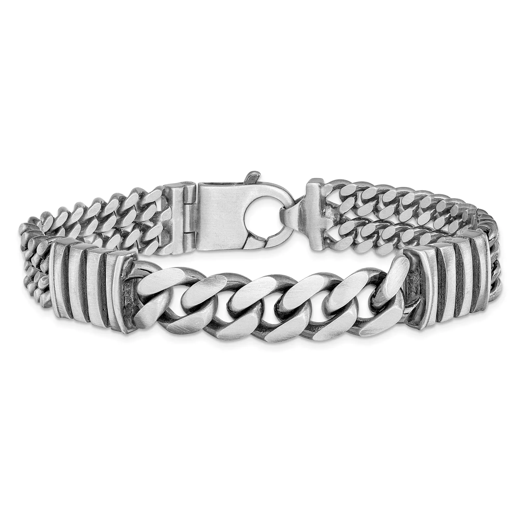 Sterling Silver Curb Chain Bracelet, 13.25 mm
