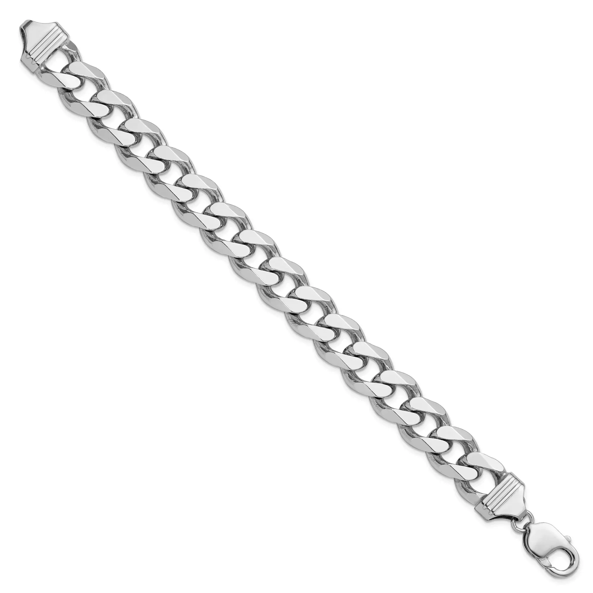 Sterling Silver Curb Chain Bracelet, 13 mm