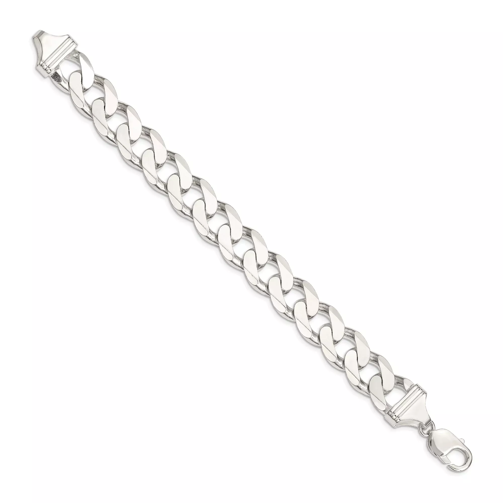 Sterling Silver Curb Chain Bracelet, 14.5 mm
