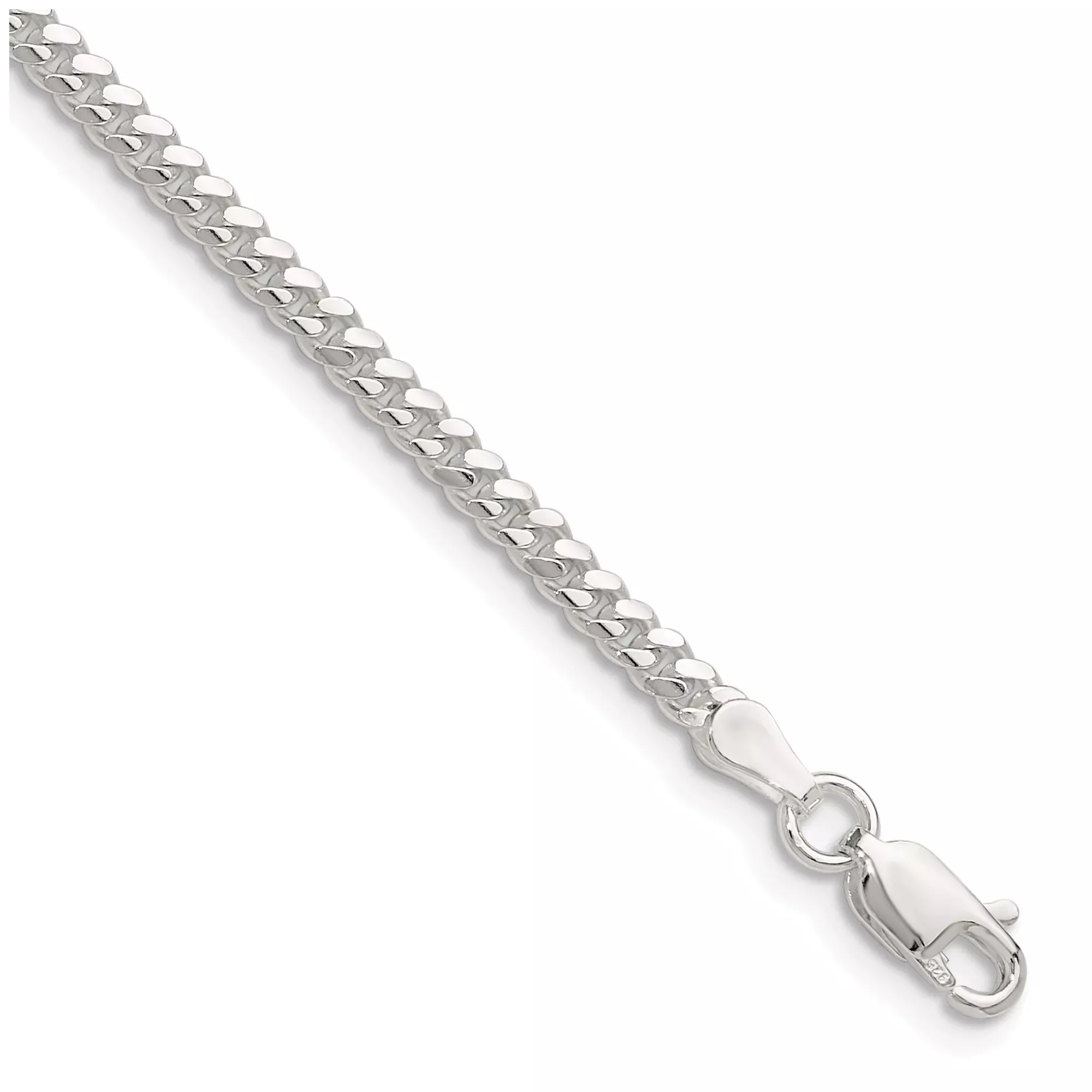 Sterling Silver Curb Chain Bracelet, 2.9 mm