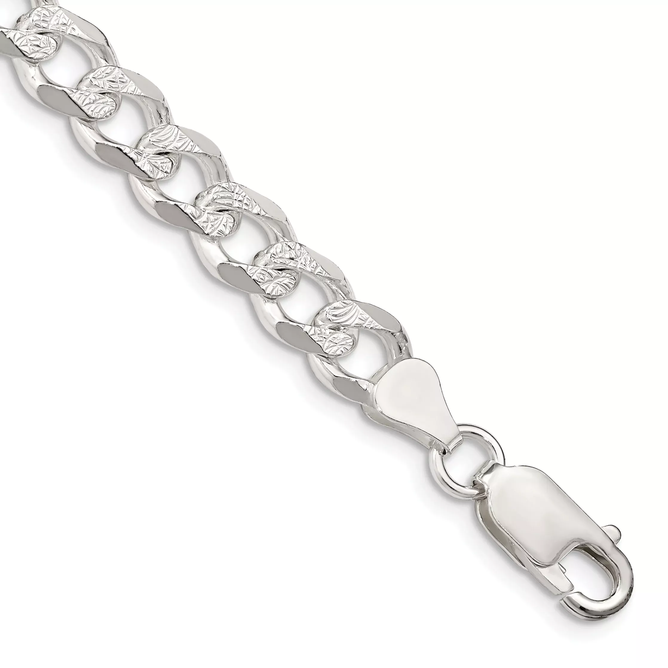 Sterling Silver Curb Chain Bracelet 7.5mm