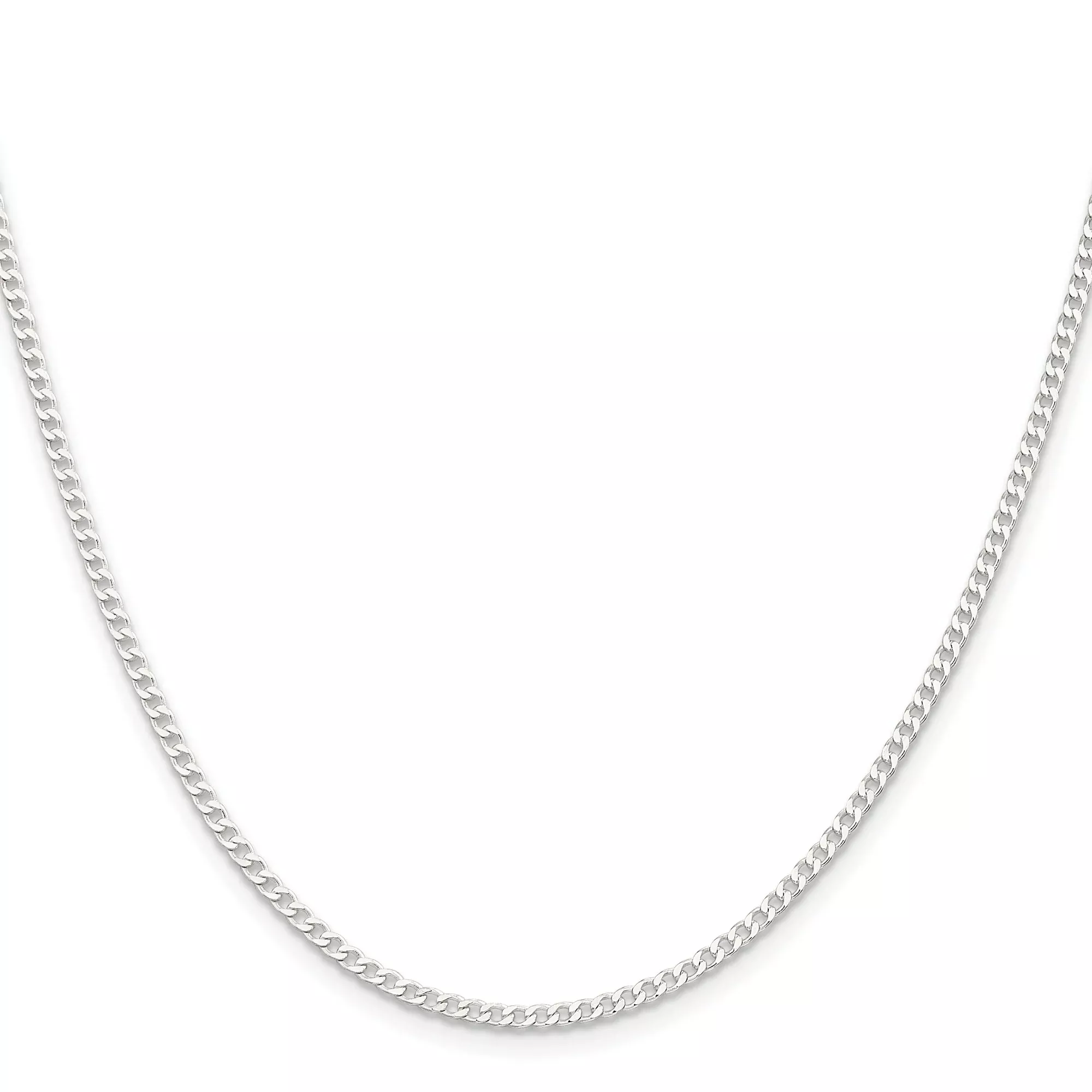 Sterling Silver Curb Chain Necklace, 2.3 mm