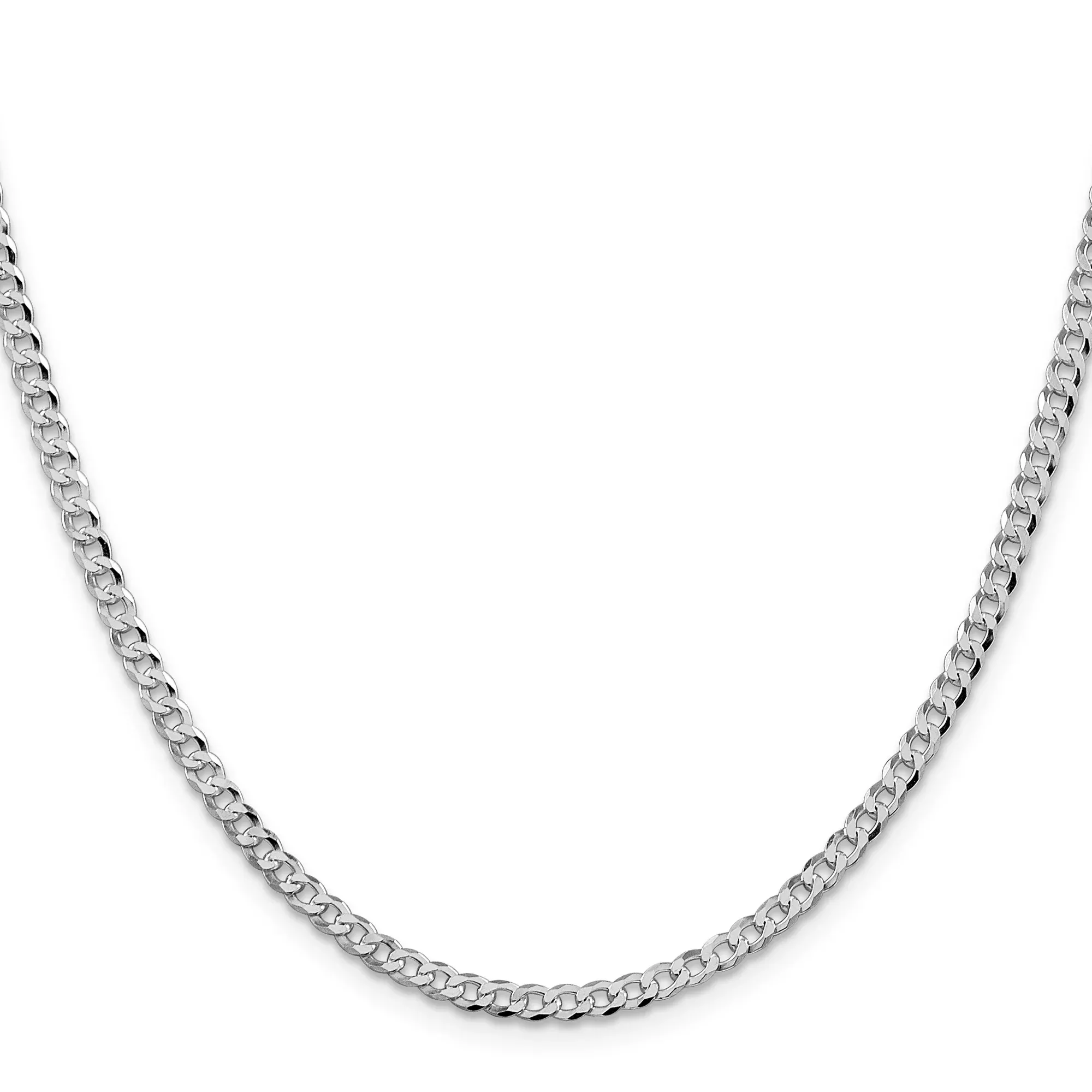 Sterling Silver Curb Chain Necklace, 3.2 mm