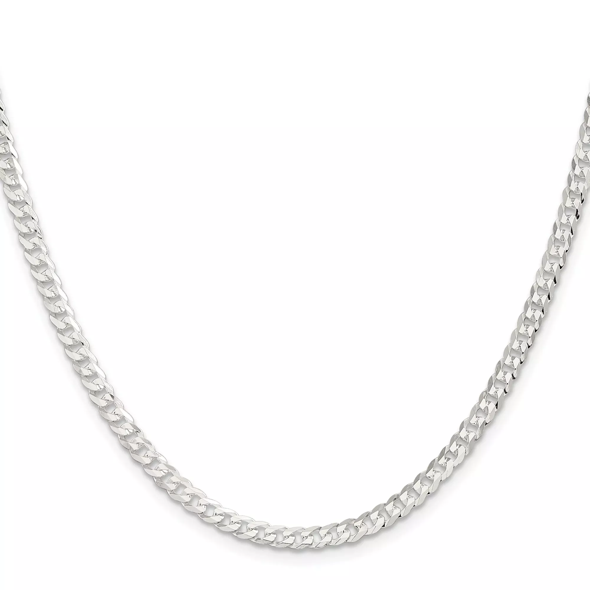 Sterling Silver Curb Chain Necklace, 3.8 mm