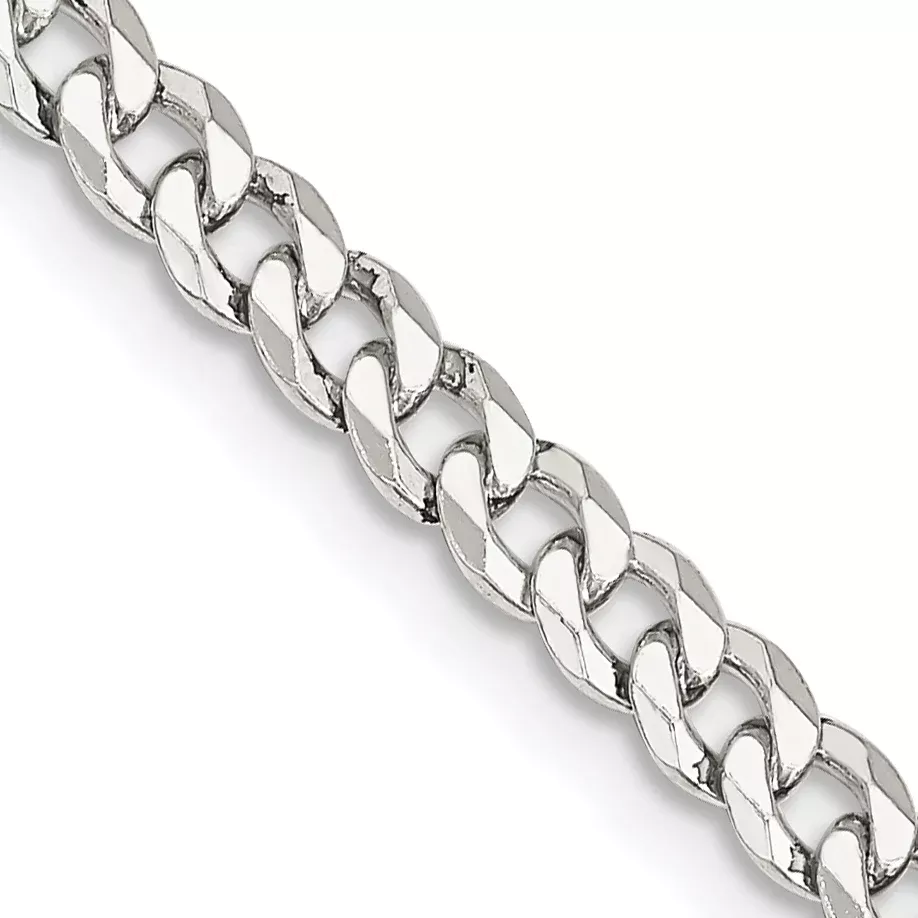 Sterling Silver Curb Chain Necklace 4mm