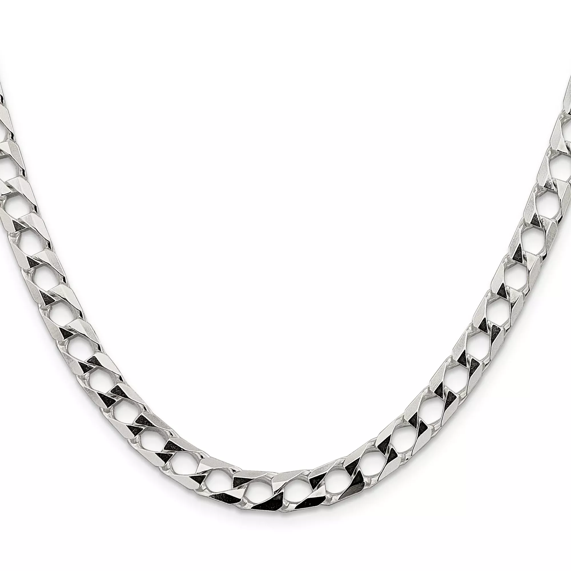 Sterling Silver Curb Chain Necklace, 6.25 mm