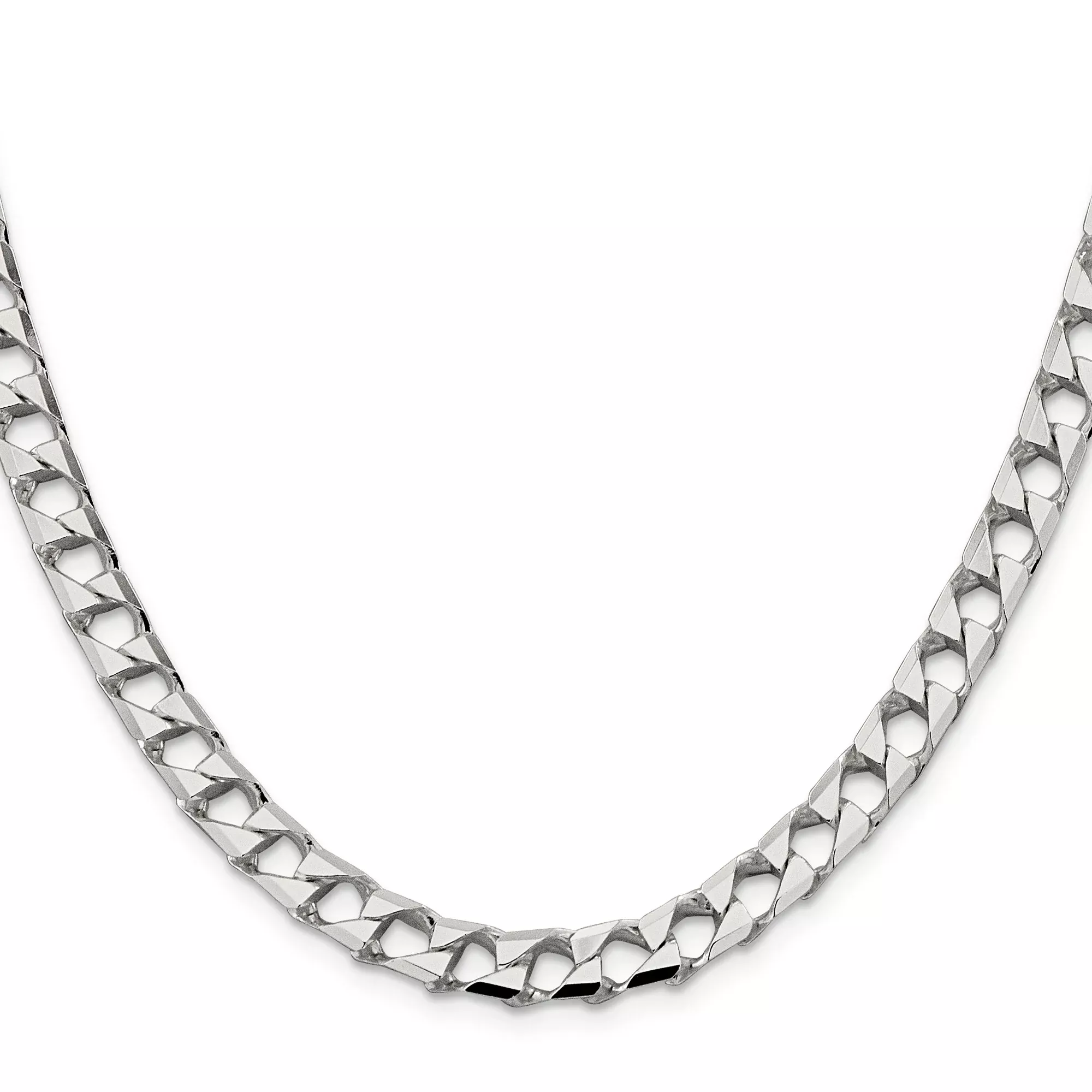Sterling Silver Curb Chain Necklace, 7.2 mm