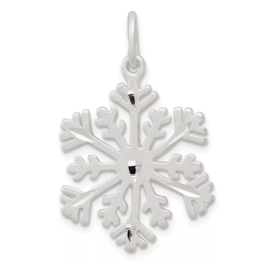Sterling Silver D /C Satin Snowflake Charm