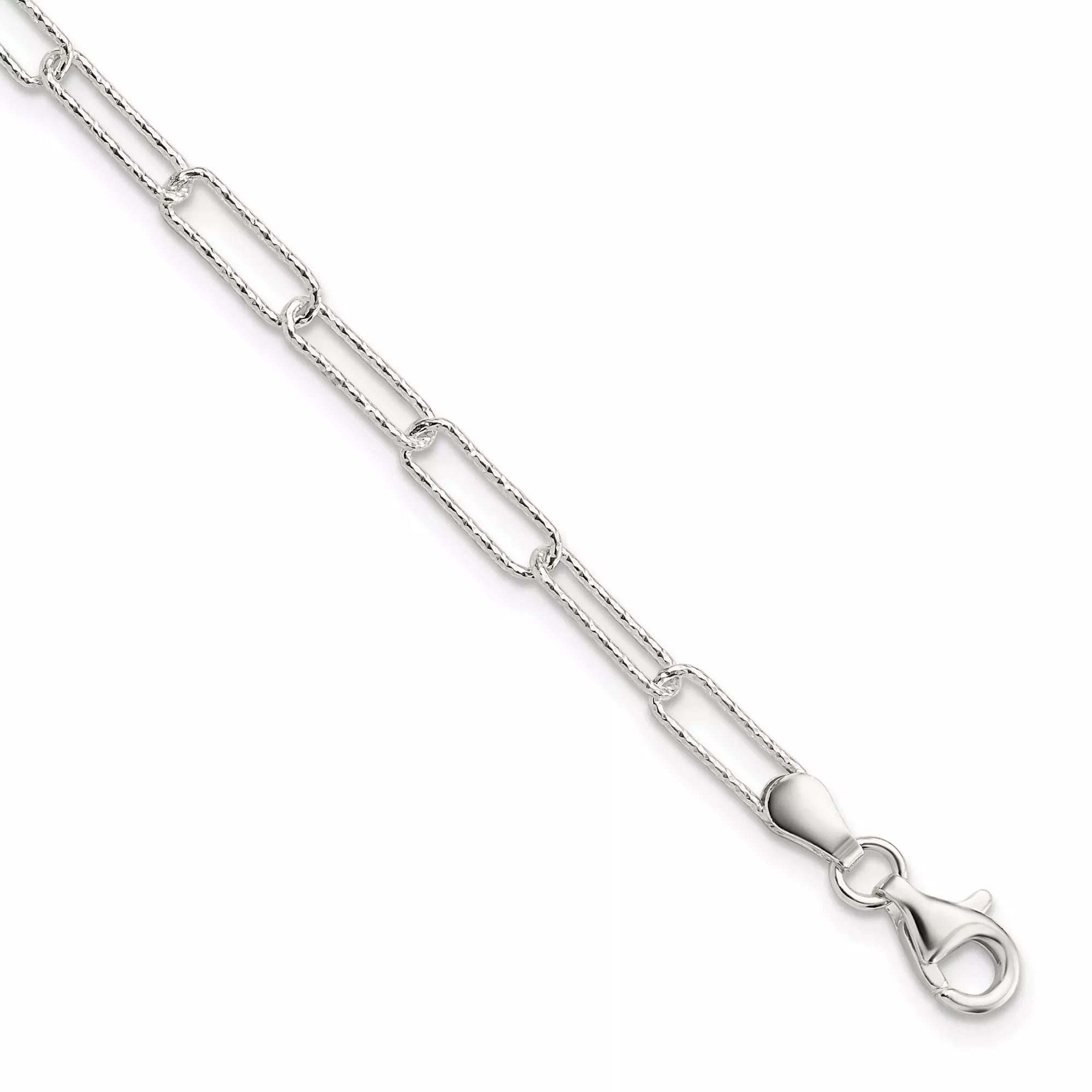 Sterling Silver Fancy Chain Bracelet, 3.06 mm
