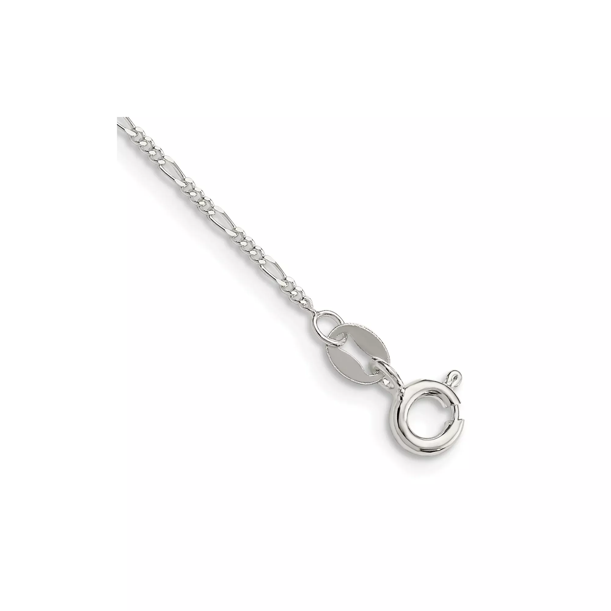 Sterling Silver Figaro Chain Anklet, 1.2 mm
